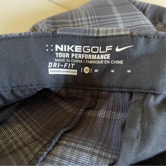 Nike Golf Shorts Dri Fit Tour Performance Plaid Flat front Athletic Mens Size 30 - Picture 3 of 9